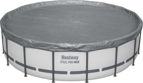 Bestway Κάλυμμα Πισίνας Ø4,88 μ Γύρος Πολυεστέρας Γκρι
