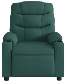 vidaXL Πολυθρόνα Μασάζ Ανακλινόμενη Σκούρο Πράσινο Υφασμάτινη