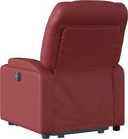 vidaXL Πολυθρόνα Ηλεκ.Ανακλινόμενη με Ανύψωση Μπορντό Συνθ.Δέρμα