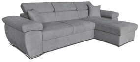 166-000008 Γωνιακός καναπές-κρεβάτι αναστρέψιμος Comy pakoworld γκρι 286x160x75-90εκ FABRIC GRAY, 1 Τεμάχιο