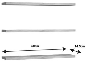 Ραφιέρα τοίχου Edna μελαμίνη σε φυσική απόχρωση 60x14.5x1.8εκ
