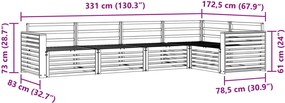 vidaXL Σειρά Καναπέ Εξωτερικού 5 pcs Φυσικό