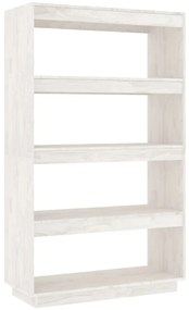 vidaXL Βιβλιοθήκη/Διαχωριστικό Χώρου Λευκό 80x35x135 εκ. Μασίφ Πεύκο