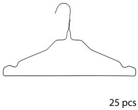 Κρεμάστρες Ρούχων (Σετ 25τμχ) F-V Laundry Hanger 119401 Black