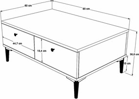 Τραπεζάκι Σαλονιού Καρυδί SAFEL 90x60x38.6