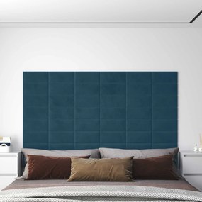 vidaXL Κεφαλάρι Τοίχου 12 pcs Μπλε Βελούδο