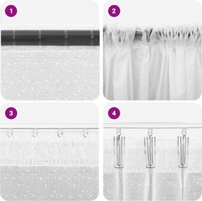 vidaXL Κουρτίνα Δαντέλας Λευκό 160 x 600 cm Πολυεστέρας
