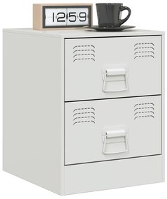 vidaXL Κομοδίνα 2 τεμ. Λευκό 34,5 x 39 x 44 εκ. από Χάλυβα