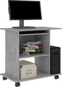 vidaXL Γραφείο Υπολογιστή Γκρι Σκυροδέματος 80x50x75 εκ. Επεξ. Ξύλο