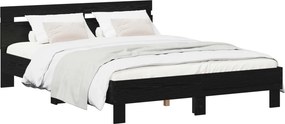 vidaXL Σκελετός Κρεβατιού Μαύρη Δρυς 140 x 190 cm Επεξεργασμένο ξύλο