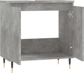 vidaXL Ντουλάπι Μπάνιου Γκρι Σκυροδεμ. 58 x 33 x 60 εκ. Επεξεργ. Ξύλο