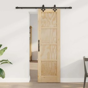 vidaXL Σετ Συρόμενης Πόρτας Φυσικό και μαύρο 61 x 198.5 εκ.
