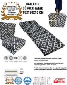 Πτυσσόμενο στρώμα αφρού για το πάτωμα 180x80x10 cm