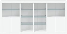 vidaXL Μπουφές με Φώτα LED Λευκός 202 x 37 x 100 εκ.