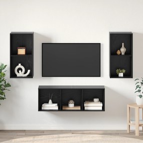 vidaXL Σετ Τηλεοπτικού Κάδου 3 pcs Μαύρη δρυς 37 x 37 x 107 εκ
