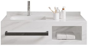 Έπιπλο Μπάνιου Πάγκος-Νιπτήρας Marlen 100 3BMAR100WHS 100x50x30cm White Πέτρα