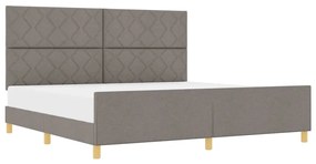 vidaXL Σκελετός Κρεβατιού με κεφαλάρι Taupe 200 x 200 cm ύφασμα