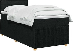 vidaXL Κρεβάτι box spring με στρώμα Μαύρο 100 x 200 cm Ύφασμα