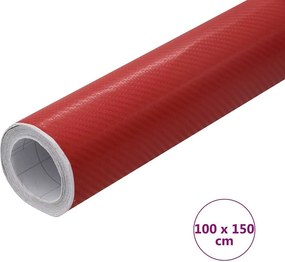 vidaXL Μεμβράνη Αυτοκινήτου 4D Κόκκινη 100 x 150 εκ.