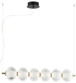 Κρεμαστό Φωτιστικό Οροφής LED 23W 3000K Χρυσό-Διάφανο Ακρυλικό Pellucid 4297800 Viokef 4297800 Διάφανο