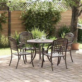 vidaXL Σέτ φαγητού για κήπο 5 pcs Μπρονζέ Αλουμίνιο