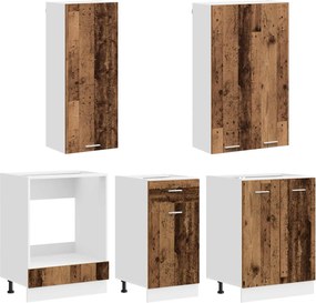 vidaXL Μονάδα κουζίνας LYON 5 pcs Παλαιωμένο ξύλο Επεξεργασμένο Ξύλο