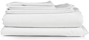Beauty Home Σεντόνι Ξενοδοχείου μονό 5-Star 300tc Satin 100% Cotton 180x290 Λευκό