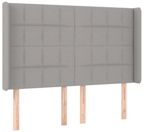 vidaXL Κρεβάτι Boxspring με Στρώμα &amp; LED Αν.Γκρι 140x190εκ. Υφασμάτινο