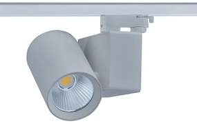 GREY LED TRACK LUMINAIRE 20W 4000K 1-PHASE 34° 2100LM 230V AC Ra80 - LISOR2040G2 - LISOR2040G2