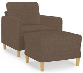 vidaXL Πολυθρόνα Καφέ 60 εκ. Υφασμάτινη με Υποπόδιο