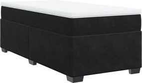 vidaXL Κρεβάτι Boxspring με Στρώμα Μαύρο 80 x 200 εκ. Βελούδινο