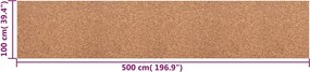 vidaXL Ρολό Φελλού Καφέ 100 x 500 x 0,8 cm Φελλός