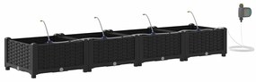 vidaXL Ζαρντινιέρες κήπου Μαύρο 160 x 40 x 22 cm Ατσάλι
