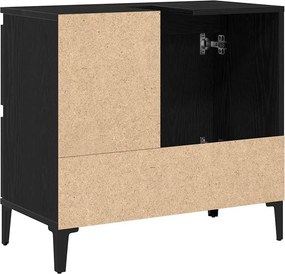 vidaXL Ντουλάπι Μπάνιου Μαύρη Οξυά 65 x 33 x 60 εκ Επεξεργασμένο ξύλο