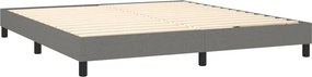 vidaXL Κρεβάτι Boxspring με Στρώμα Σκούρο Γκρι 180x200 εκ Υφασμάτιν