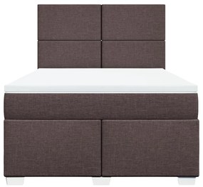 ΚΡΕΒΑΤΙ BOXSPRING ΜΕ ΣΤΡΩΜΑ ΣΚΟΥΡΟ ΚΑΦΕ 160X200 ΕΚ ΥΦΑΣΜΑΤΙΝΟ 3292835