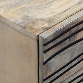 vidaXL Κομοδίνα με συρτάρι Λευκό και Μαύρο 50 x 33 x 60 εκ