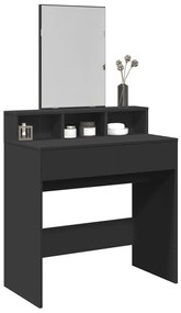 vidaXL Μπουντουάρ με Καθρέφτη Μαύρο 80x41x144,5 εκ.
