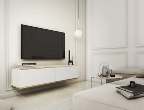 Lh-homefurniture Κρεμαστό έπιπλο τηλεόρασης ORO λευκό 135x30x32cm P_ORO_STVb