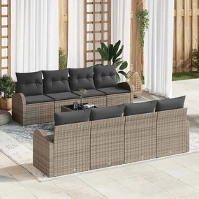 vidaXL Σετ Καναπέ Κήπου 9 τμχ. 8-Αριθμός καθισμάτων Γκρι