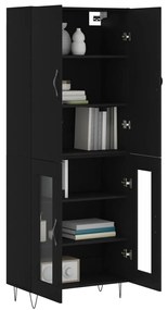 vidaXL Ντουλάπι Μαύρο 69,5x34x180 εκ. από Επεξεργασμένο Ξύλο