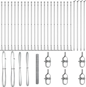 vidaXL Στύλος Περιφράξεων Ασημί 50 x 1,6 μ (36 mm δίχτυ) Ατσάλι
