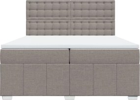 vidaXL Κρεβάτι Boxspring με Στρώμα Taupe 200x200 εκ. Υφασμάτινο