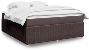 vidaXL Κρεβάτι Boxspring με Στρώμα Σκούρο Καφέ 180x200 εκ Υφασμάτινο