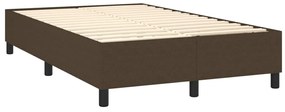 vidaXL Κρεβάτι Boxspring με Στρώμα Σκούρο Καφέ 120x200 εκ. Υφασμάτινο