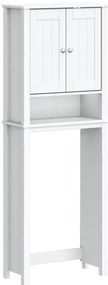 vidaXL Ντουλάπι Τουαλέτας BERG Λευκό 60 x 27 x 164,5 εκ. Μασίφ Ξύλο