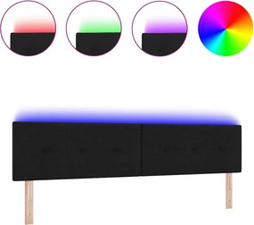 vidaXL LED κεφαλάρι με φώτα λωρίδας LED Μαύρο 200 cm Πολυεστέρας