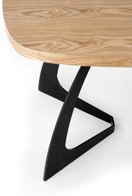 VELDON extension table, color: top - natural oak, legs - black DIOMMI V-CH-VELDON-ST