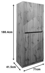Παπουτσοθήκη-ντουλάπι Kebell pakoworld σε oak απόχρωση 71x41.5x180.4εκ