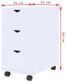 vidaXL Συρταριέρα Λευκή 33 x 45 x 60 εκ.